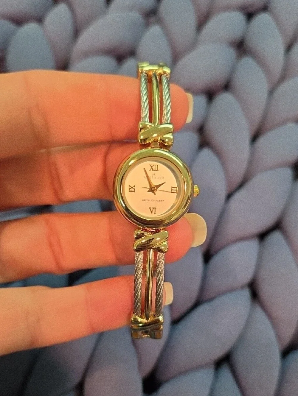 Anne Klein Two-Tone Gold and Silver Bracelet Watch